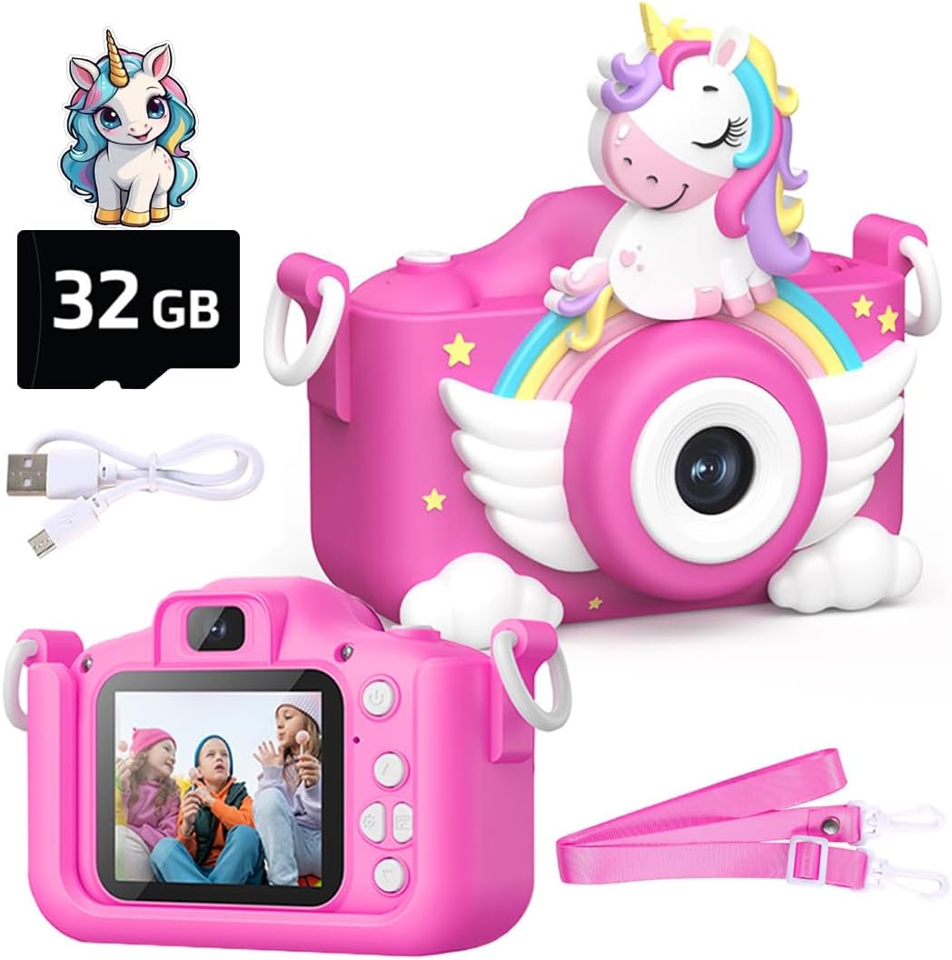 Wembley Unicorn Kids Camera 1080P HD Video - Perfect Girl Gift