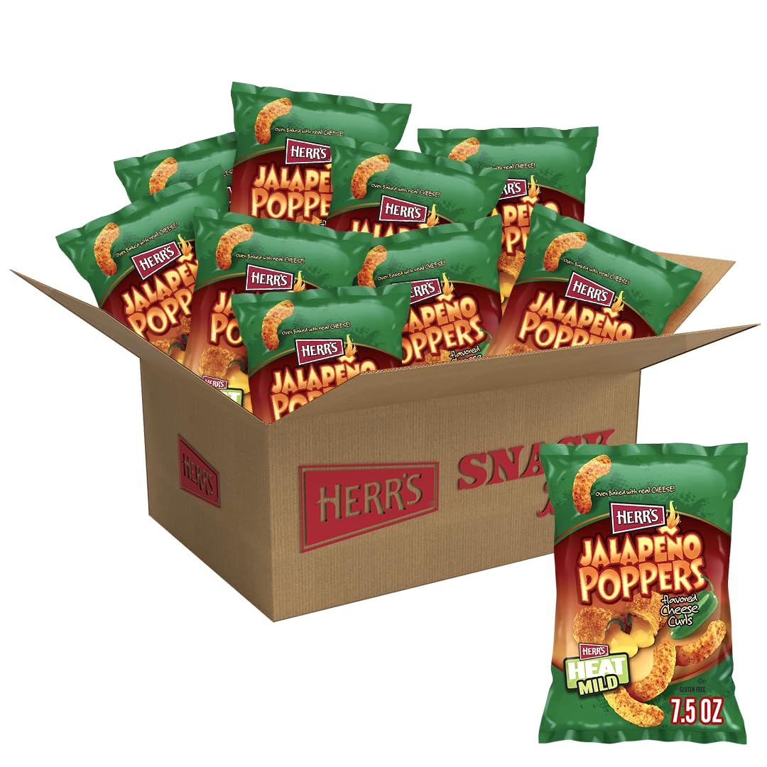 Herr's Jalapeno Poppers Cheese Curls - Bold Flavor Snack
