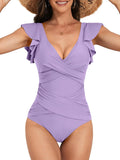 One Piece Swimsuit Ruffle Slimming Tummy Control - Flattering Fit our