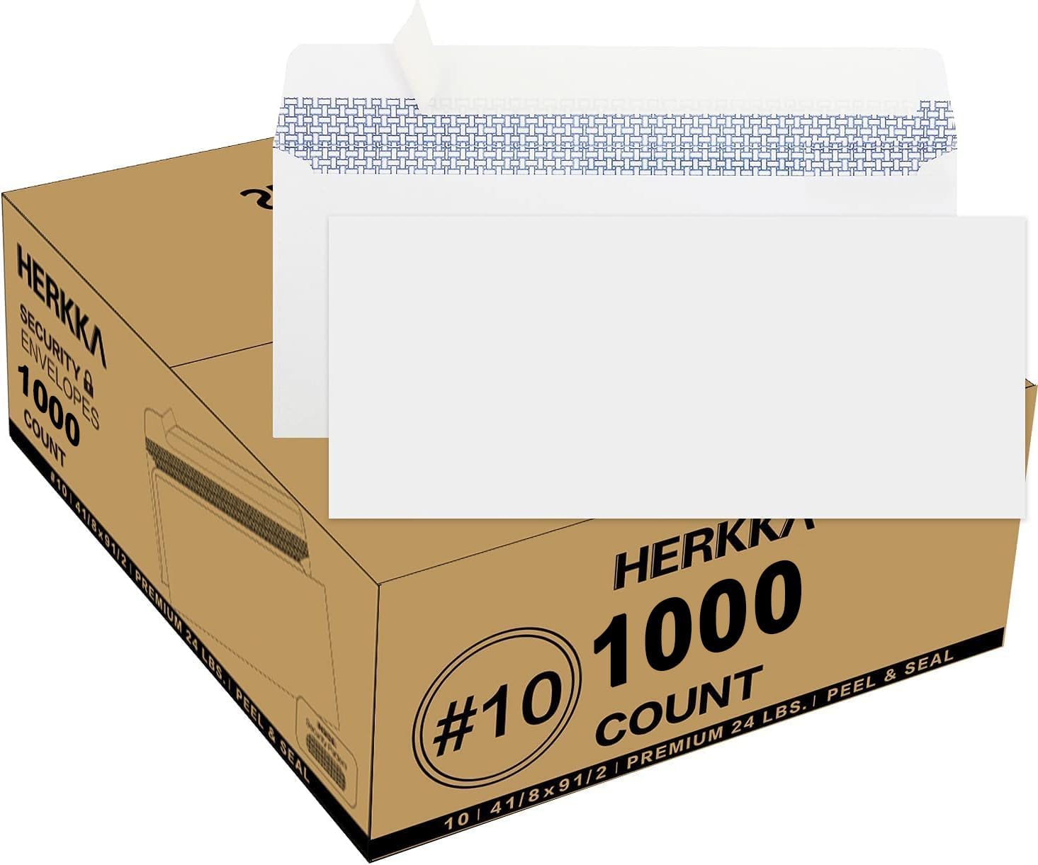 HERKKA #10 Security Self-Seal Envelopes for Business Use