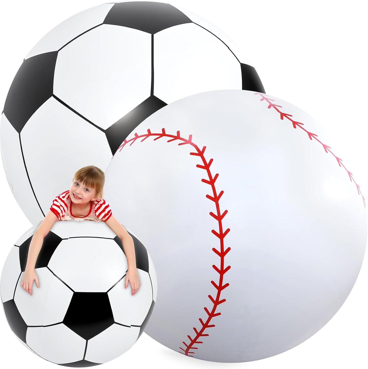 Lewtemi Giant Inflatable Sports Balls for Fun Beach Parties