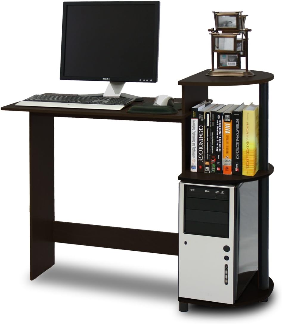 Compact Computer Desk with Shelves for Home Office Setup