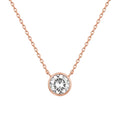 PAVOI 14K Gold Plated Circle CZ Solitaire Necklace for Women