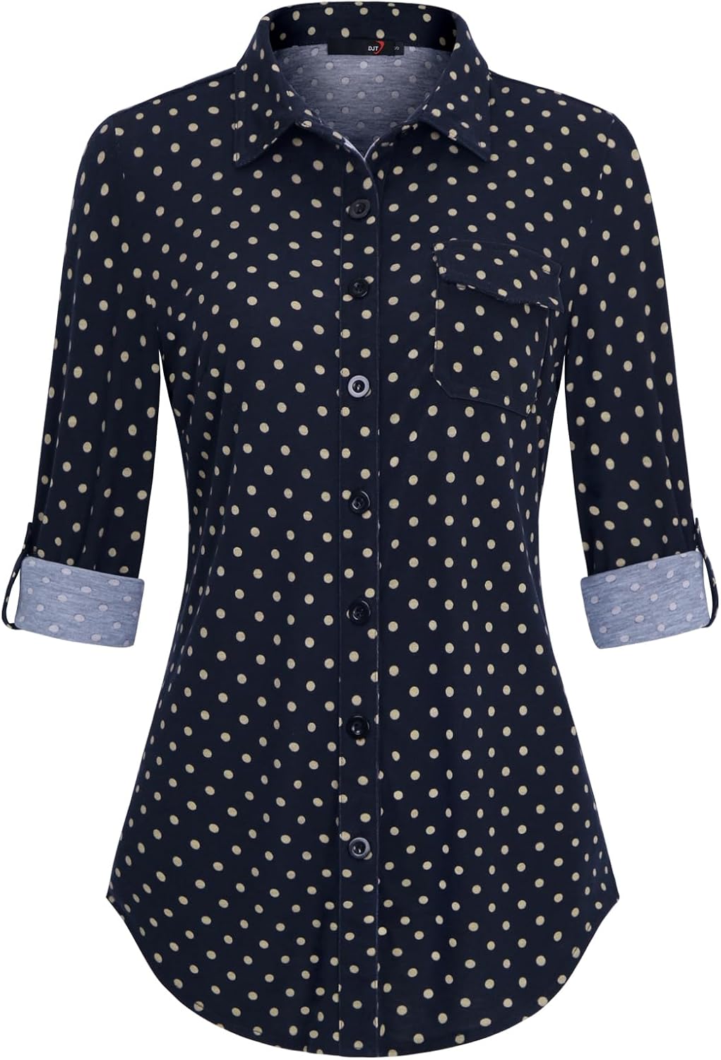 DJT Womens Soft Knitted Shirts for Casual and Work Wear