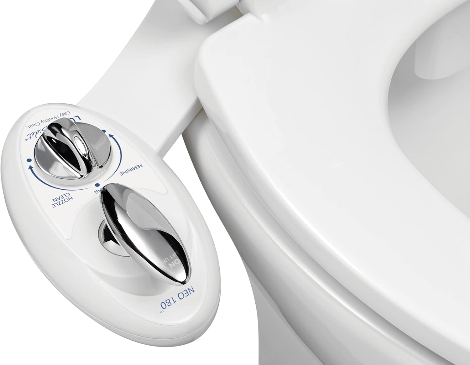LUXE Bidet NEO 180 - Dual Nozzle Non-Electric Toilet Attachment