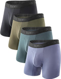 Men's Bamboo Cool Boxer Briefs 4 Pack - Regular Leg Breathable Fit