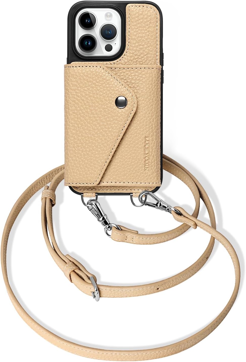 LUCKYCOIN iPhone 14 Pro Leather Wallet Case for Women