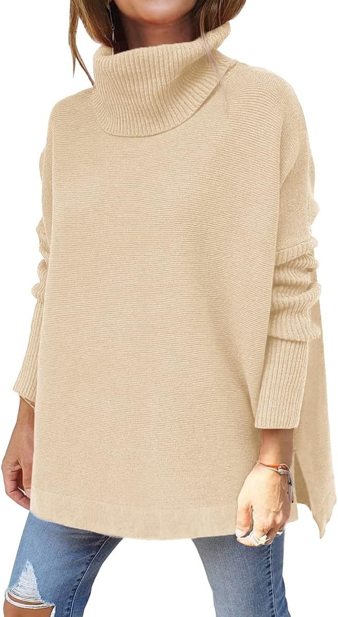 LILLUSORY Women's Turtleneck Oversized Sweater for Chic Style