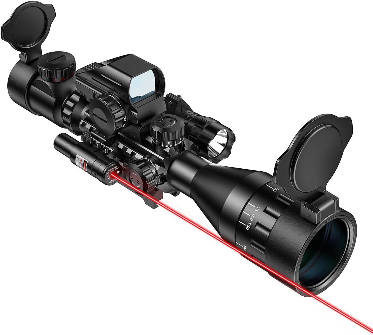 MidTen 4-16x50 AO Tactical Rifle Scope with Holographic Sight