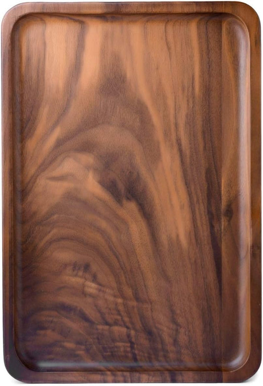 Bamber Wood Serving Tray - Elegant Black Walnut Coffee Platter