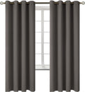 Blackout Curtains Grey 52 x 72 in Set of 2 - Thermal Grommet Panels
