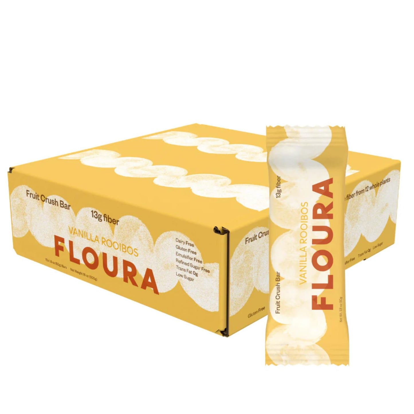 Floura Vanilla Rooibos Fiber Bars - Healthy Vegan Snack Option