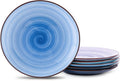 Selamica Ceramic 10 in Dinner Plates - Large Gradient Blue Set of 6