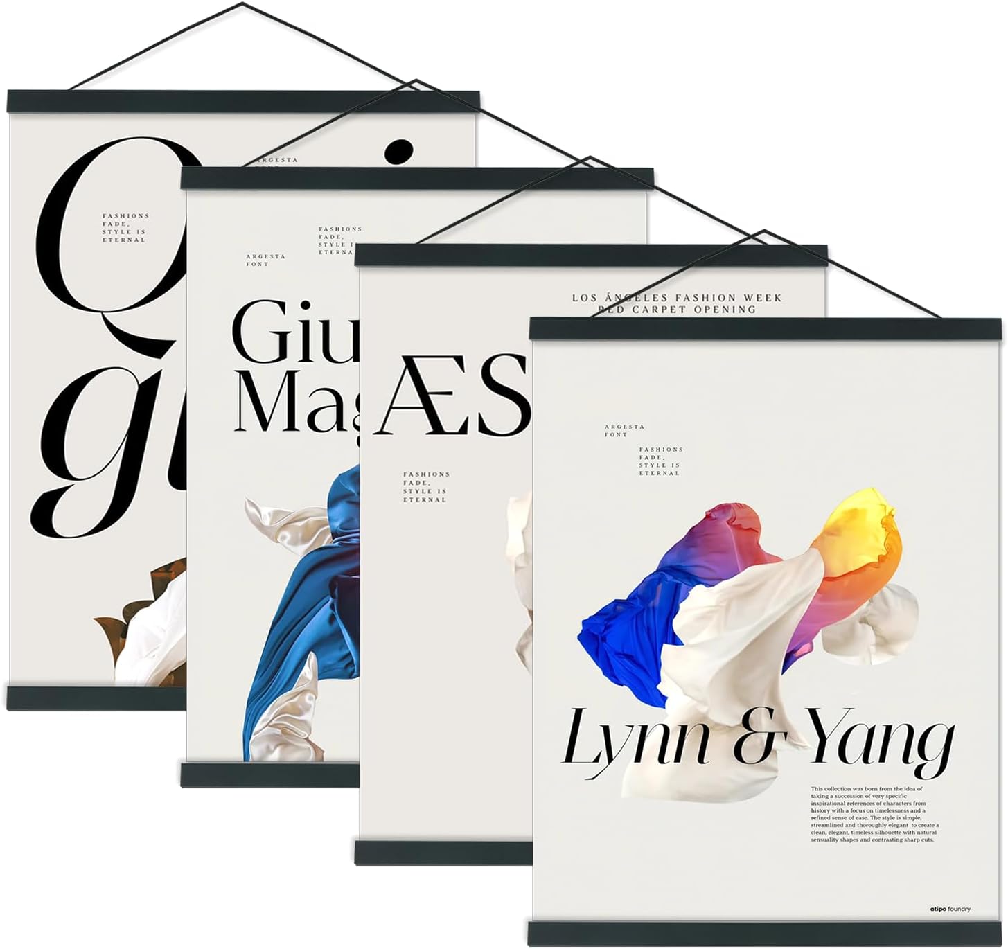 Artmag 4 Pack Magnetic Poster Hanger Frame for Art
