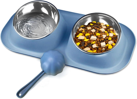 Non-Spill Double Bowl Set for Pets - Elevated Design!