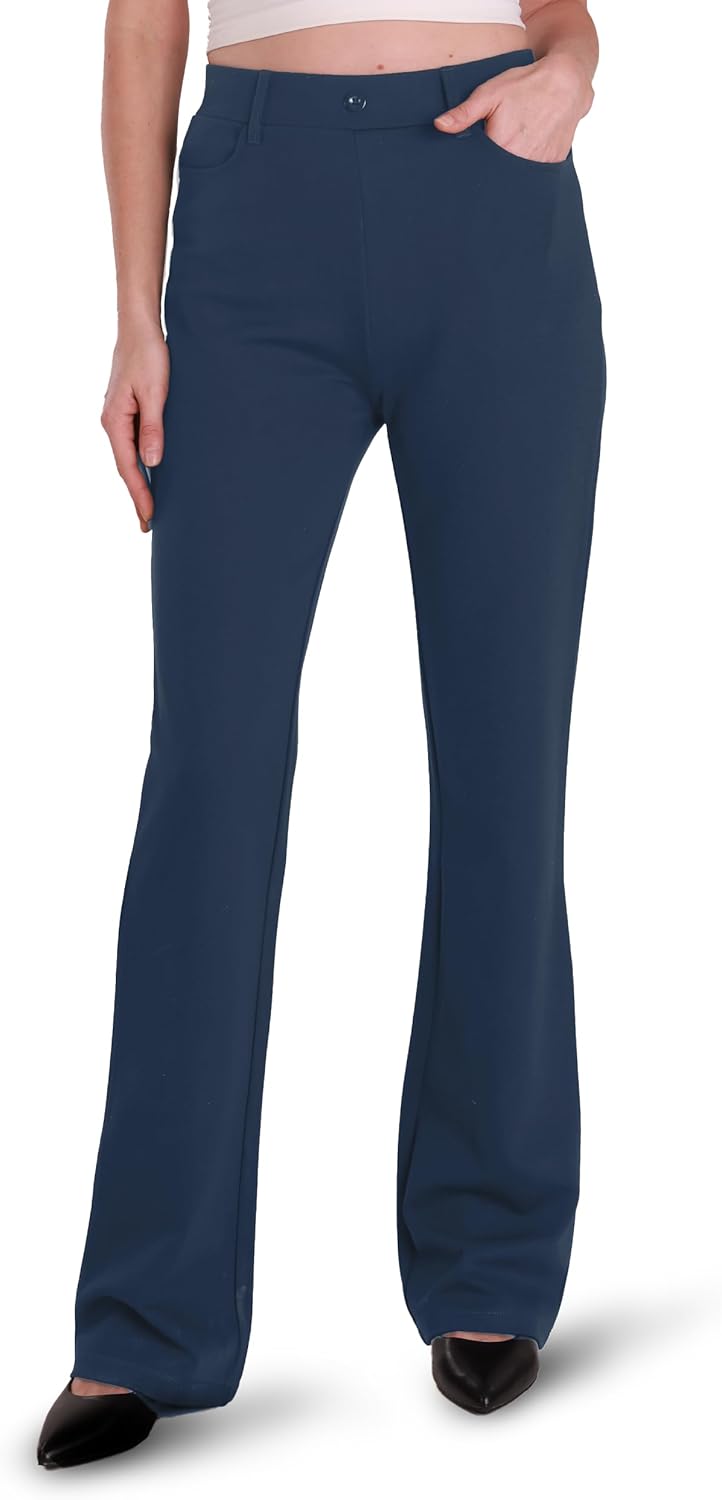 Houmous Women's Bootcut Dress Pants with Pockets for Work
