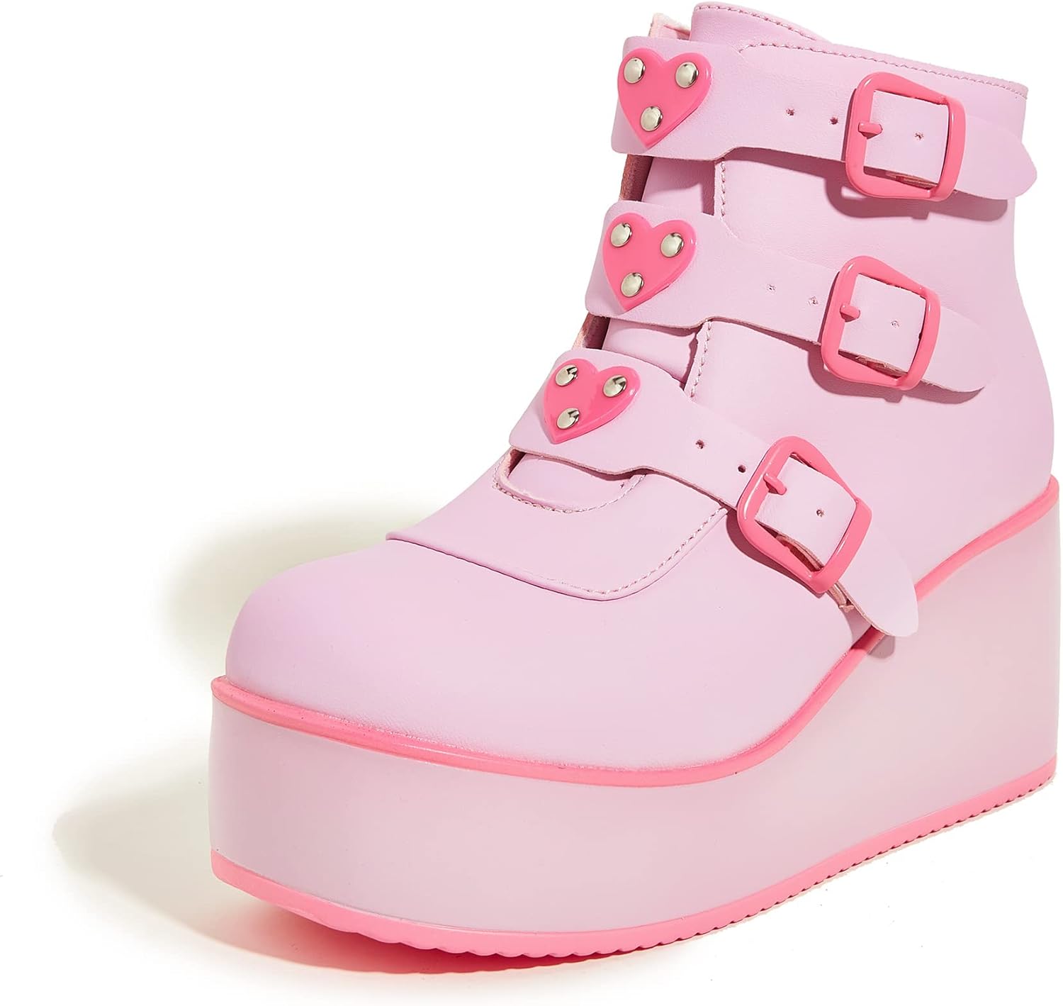 Chunky Ankle Boots for Women - Platform Zipper Wedges High Heels