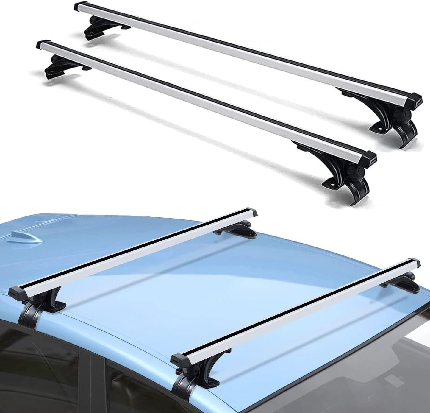 Universal Roof Rack Adjustable 48in Cross Bars for Cargo