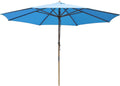 Solid Wooden 13ft Outdoor Patio Umbrella - Retro Sunshade