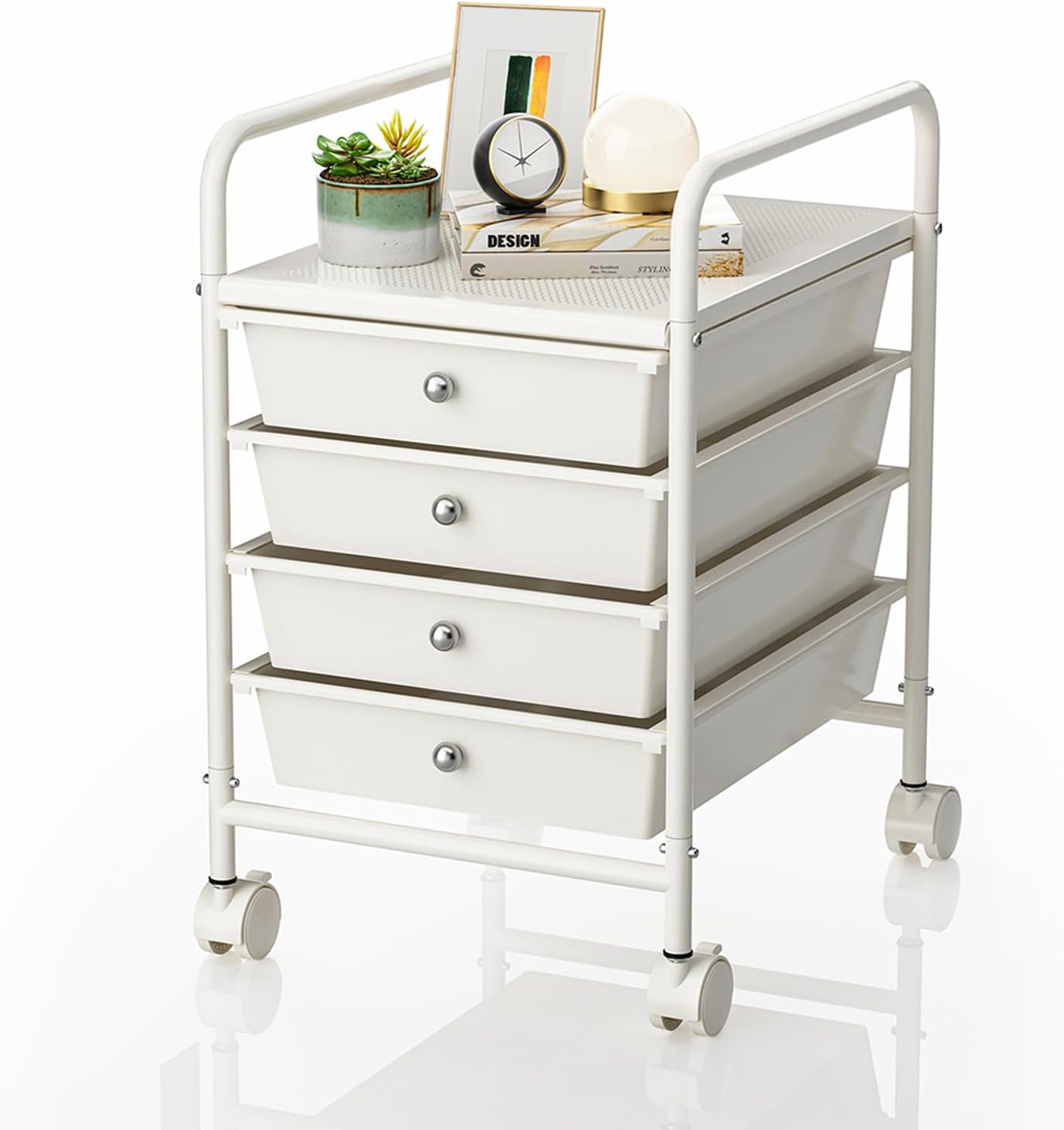 Organize Any Space with 4-Tier Rolling Cart