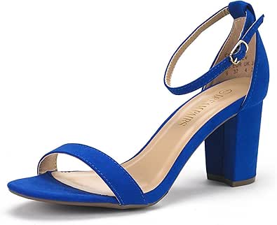 DREAM PAIRS Women's Chunk Low Heel Pump Sandals for Comfort
