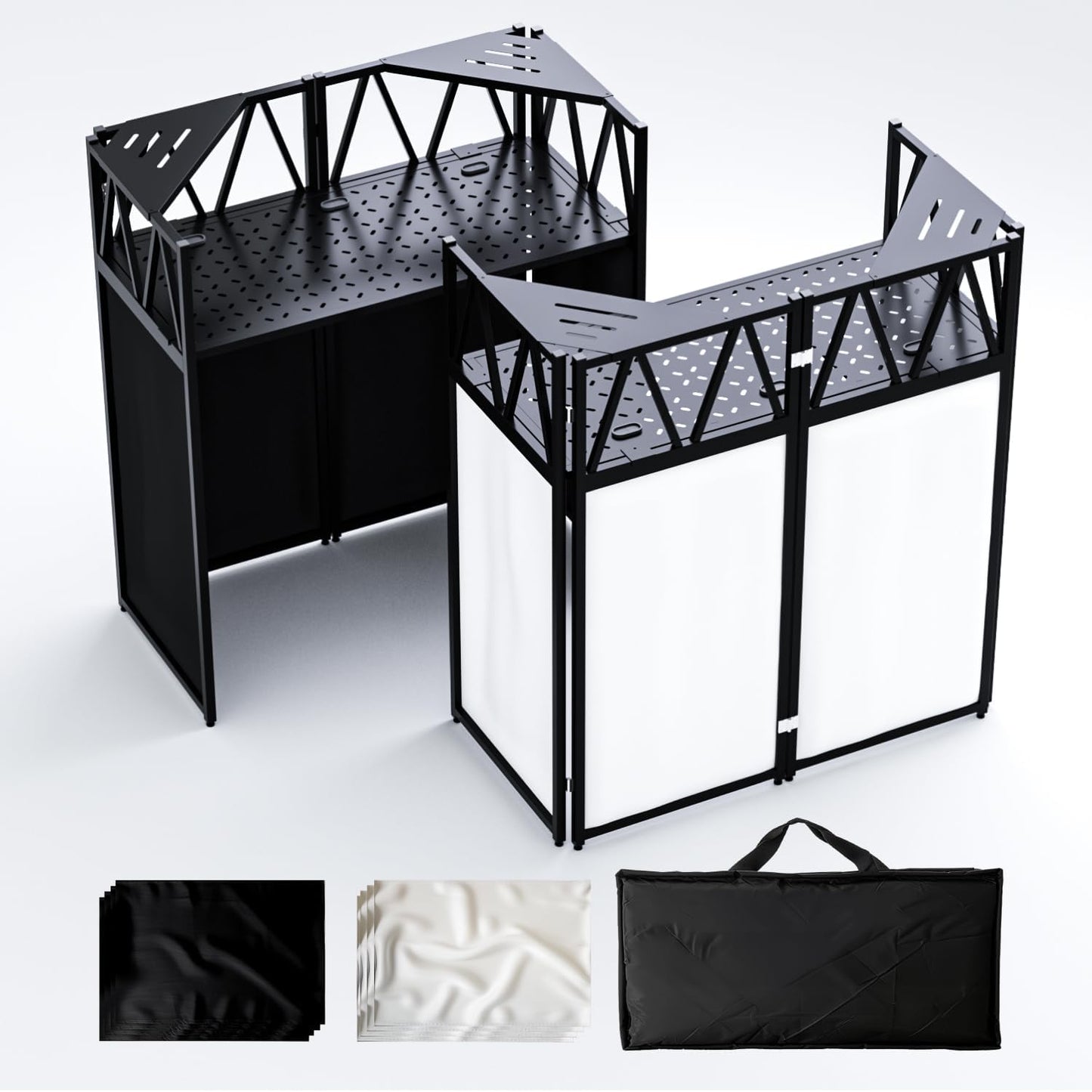 Portable DJ Booth Table with Adjustable Design for Events