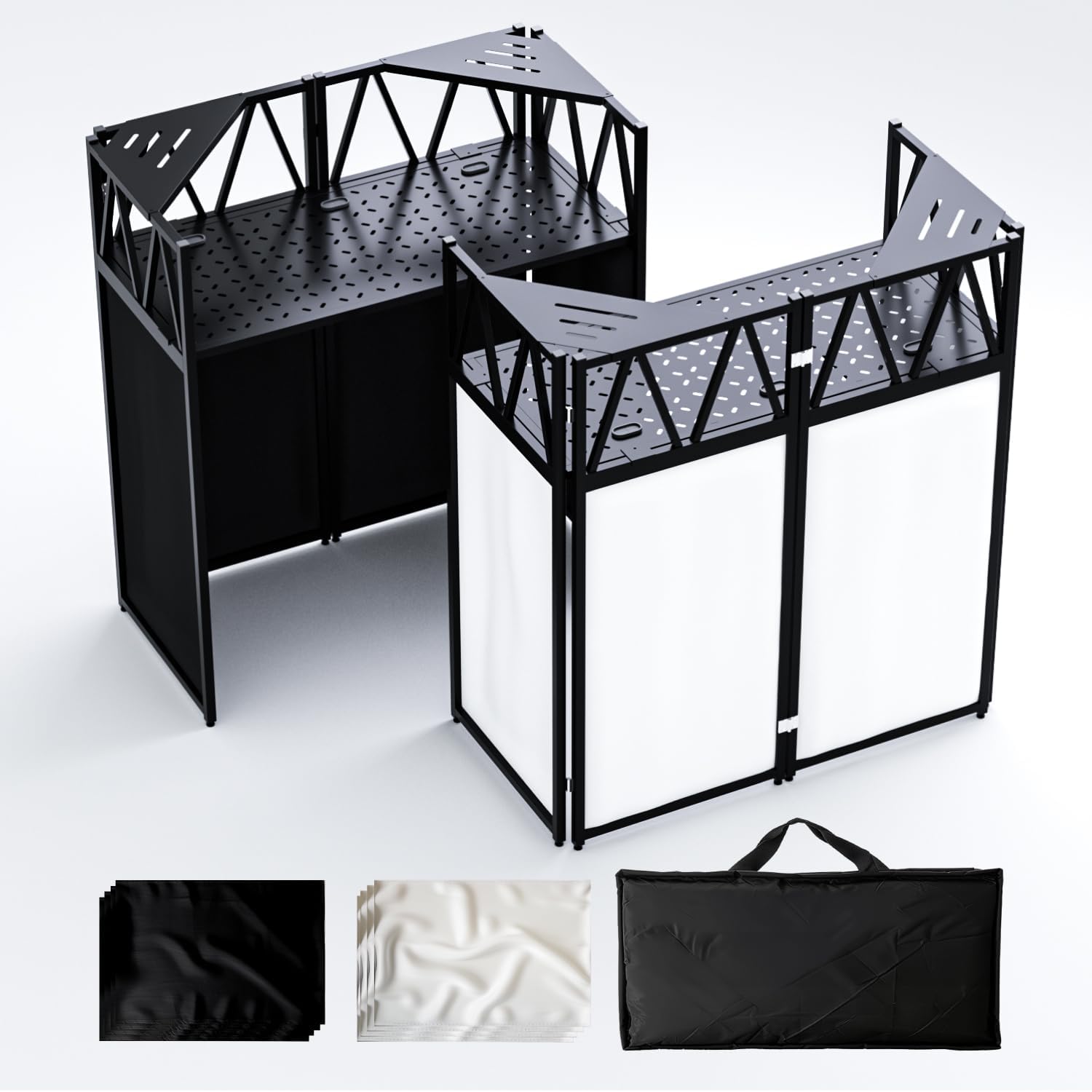 Portable DJ Booth Table with Adjustable Design for Events