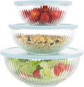 WhiteRhino Glass Mixing Bowls Set of 3 - Nesting Clear Heatproof Bowls