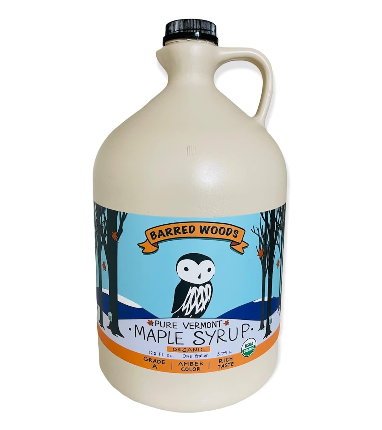 Organic 1 Gallon Amber Rich Vermont Maple Syrup - Grade A