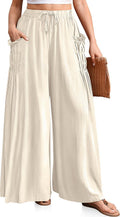 TARSE Women Linen Palazzo Pants Summer Wide Leg Boho - Airy Comfort