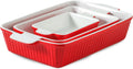 Hasense Casserole Dishes Set of 3 - Porcelain Baking Dishes for Oven