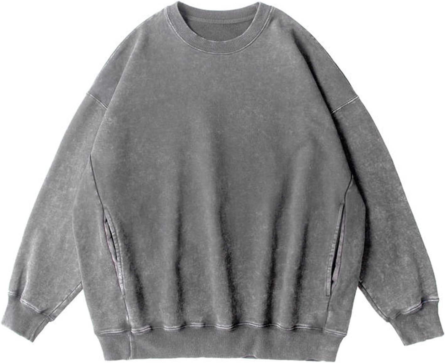 Bobeutou Oversized Hoodie Men Vintage Cotton Casual Sweatshirt
