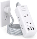 Power Strip Surge Protector - 6 Outlets & USB C Fast Charge - Compact