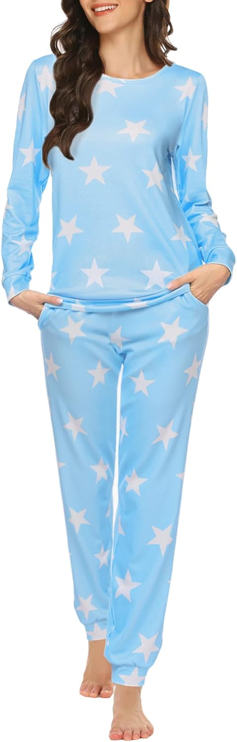 Ekouaer Womens Jogger Pajama Sets for Cozy Sleep and Lounge