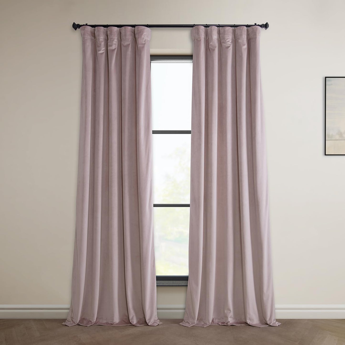 Heritage Plush Velvet Curtains for Room Darkening in Mauve