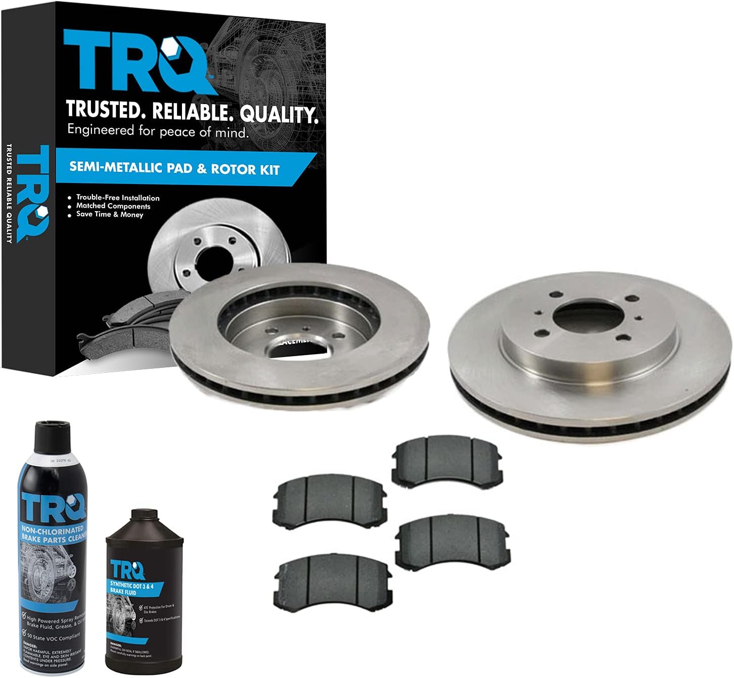 TRQ Front Brake Pad & Rotor Kit for 2003-2006 Mitsubishi Lancer