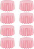 8 Pack Round Tablecloth 120 in Pink Tablecloth for Round Tables
