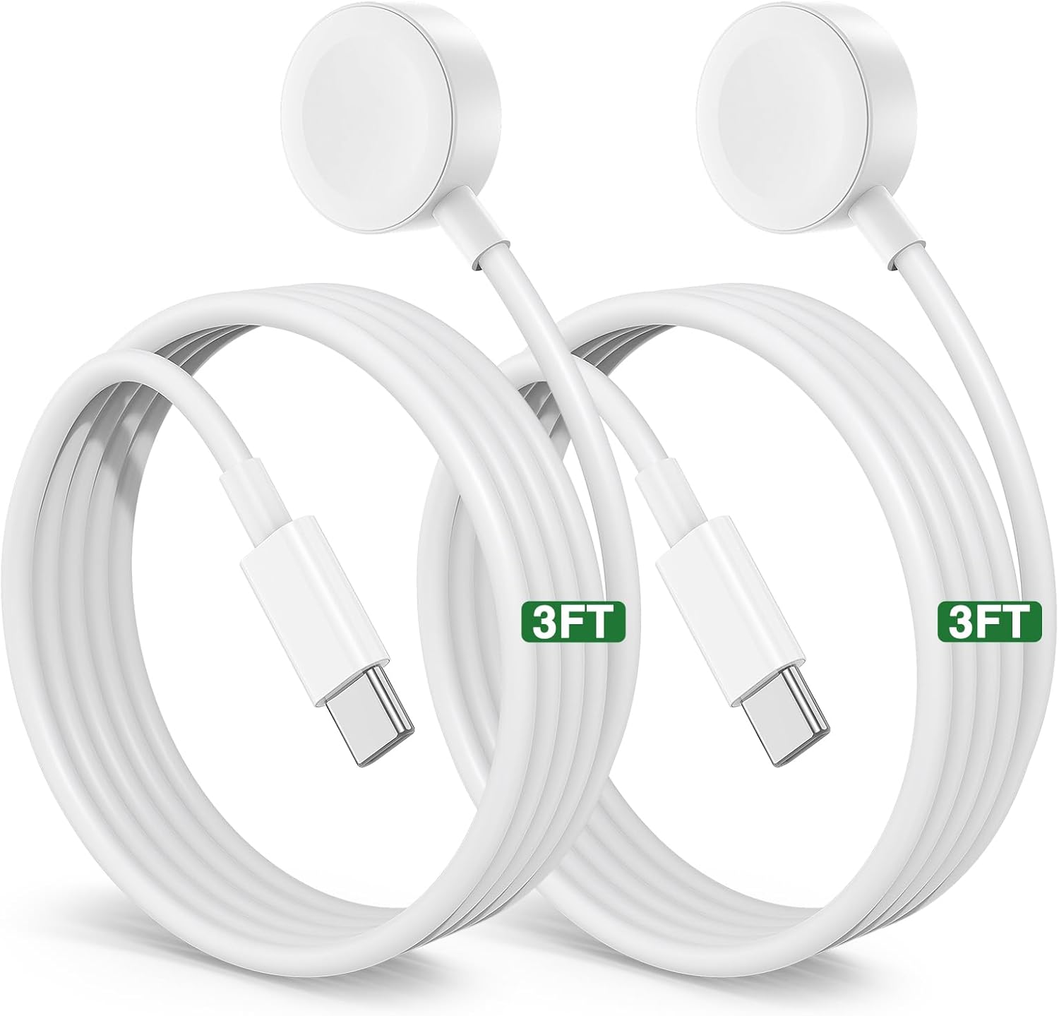 Fast Magnetic i-Watch Charger - 2Pack USB-C Cord [Portable]