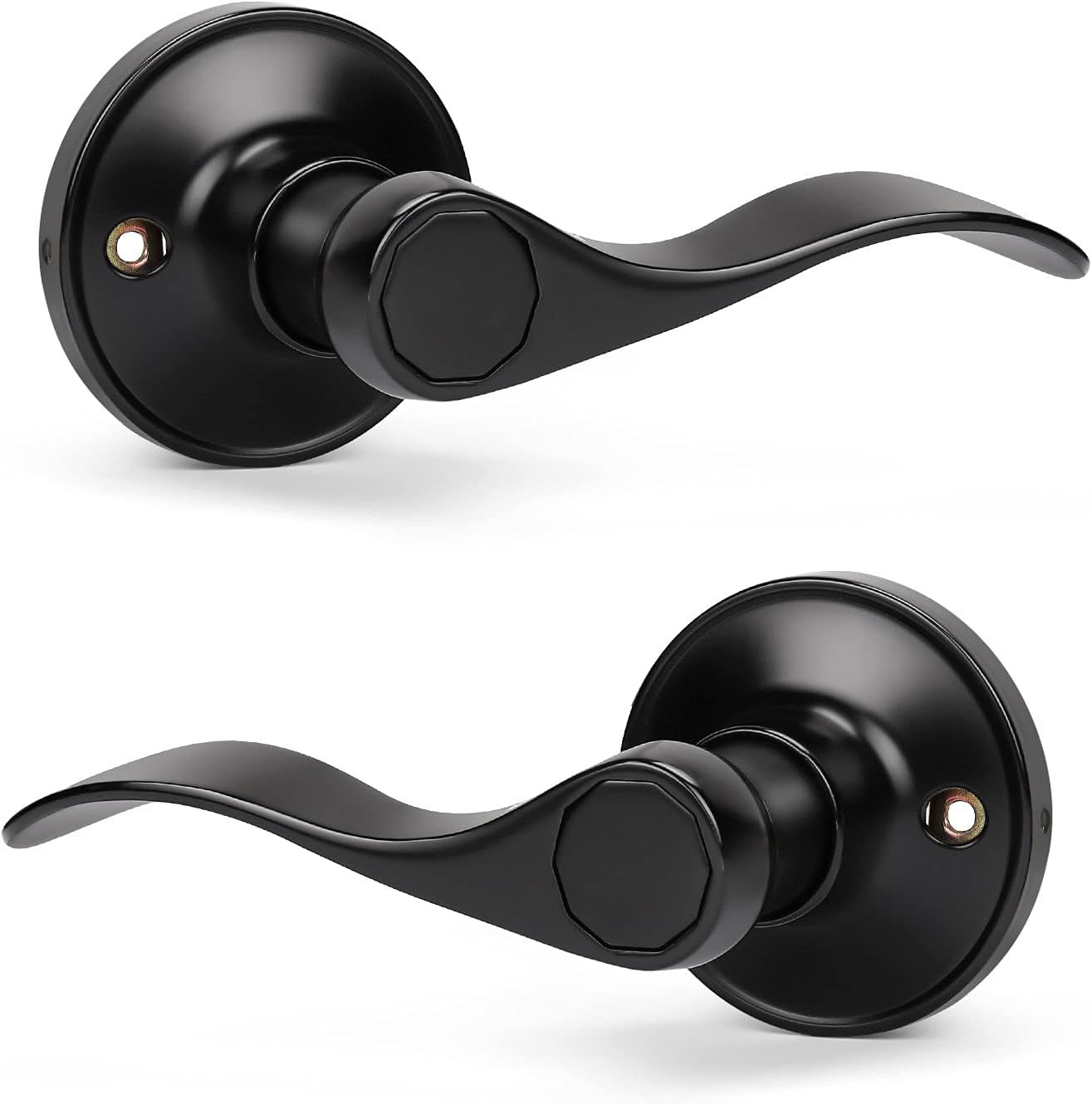 KNOBWELL Black Dummy Door Handles for Closet and French Doors