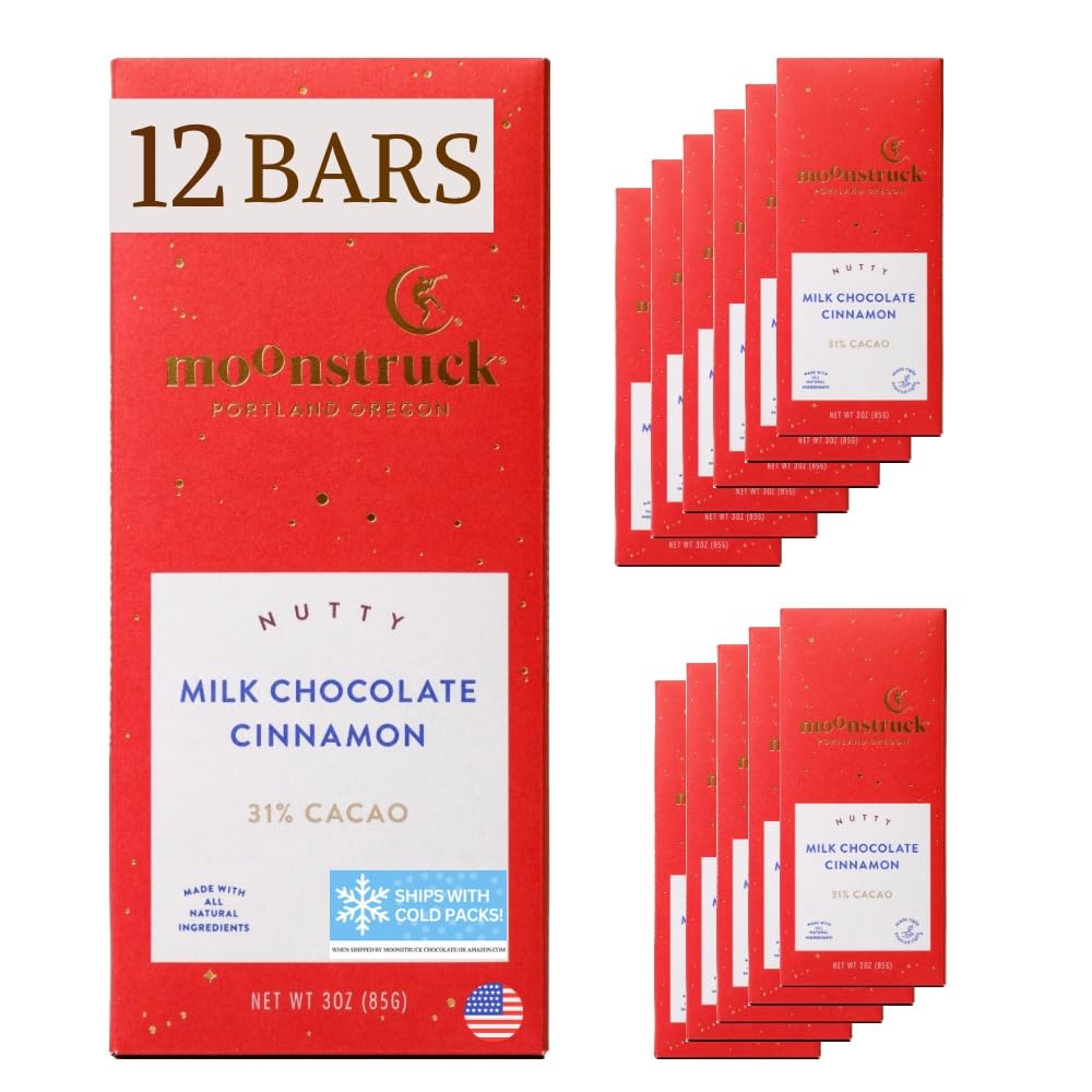 Moonstruck Chocolate Milk Chocolate Bar with Cinnamon Vanilla