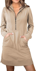 AlvaQ Sweatshirt Dress for Women - Cozy Half Zip Tunic Mini Women's