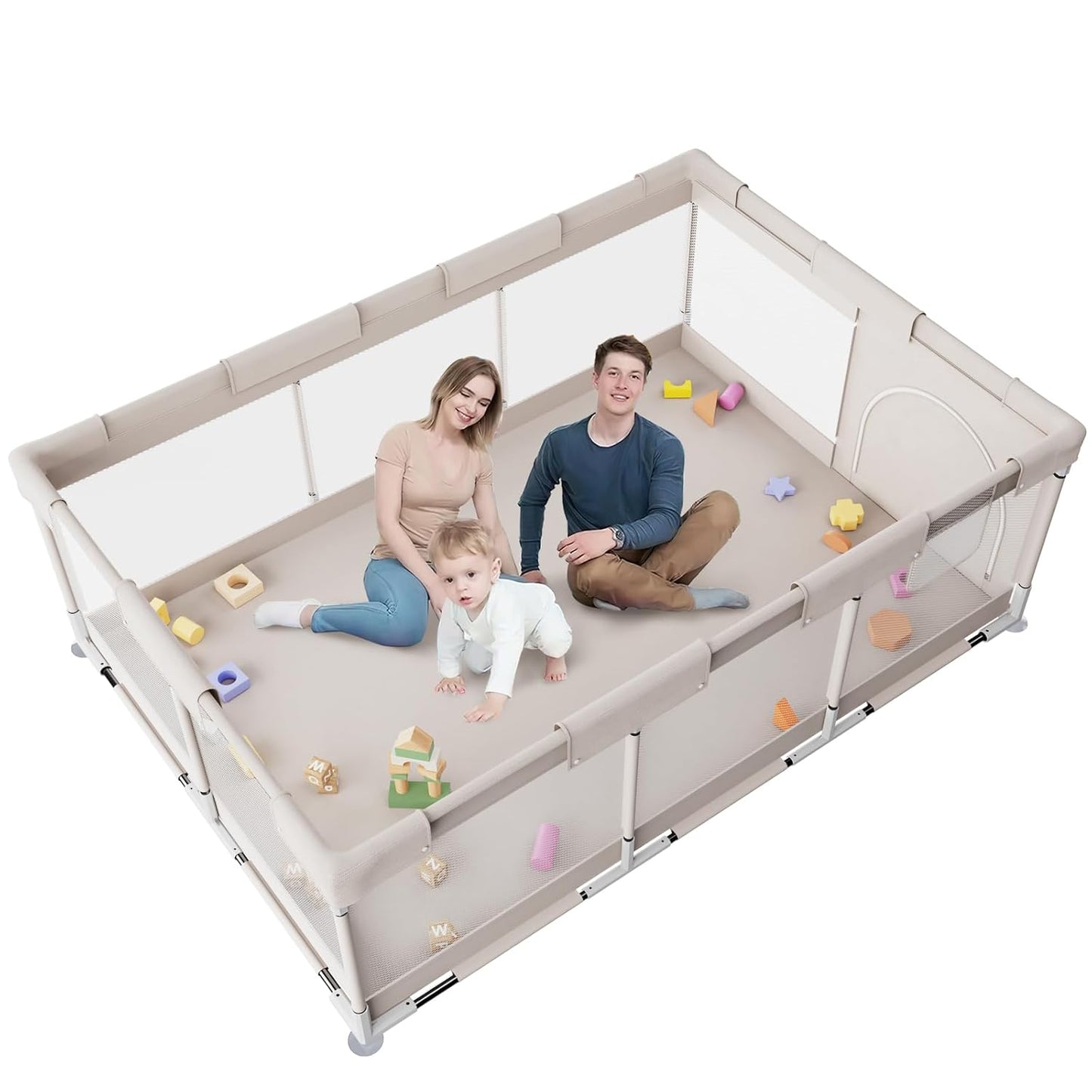 ZEEBABA Baby Playpen 71x47 inch Spacious Play Area for Kids