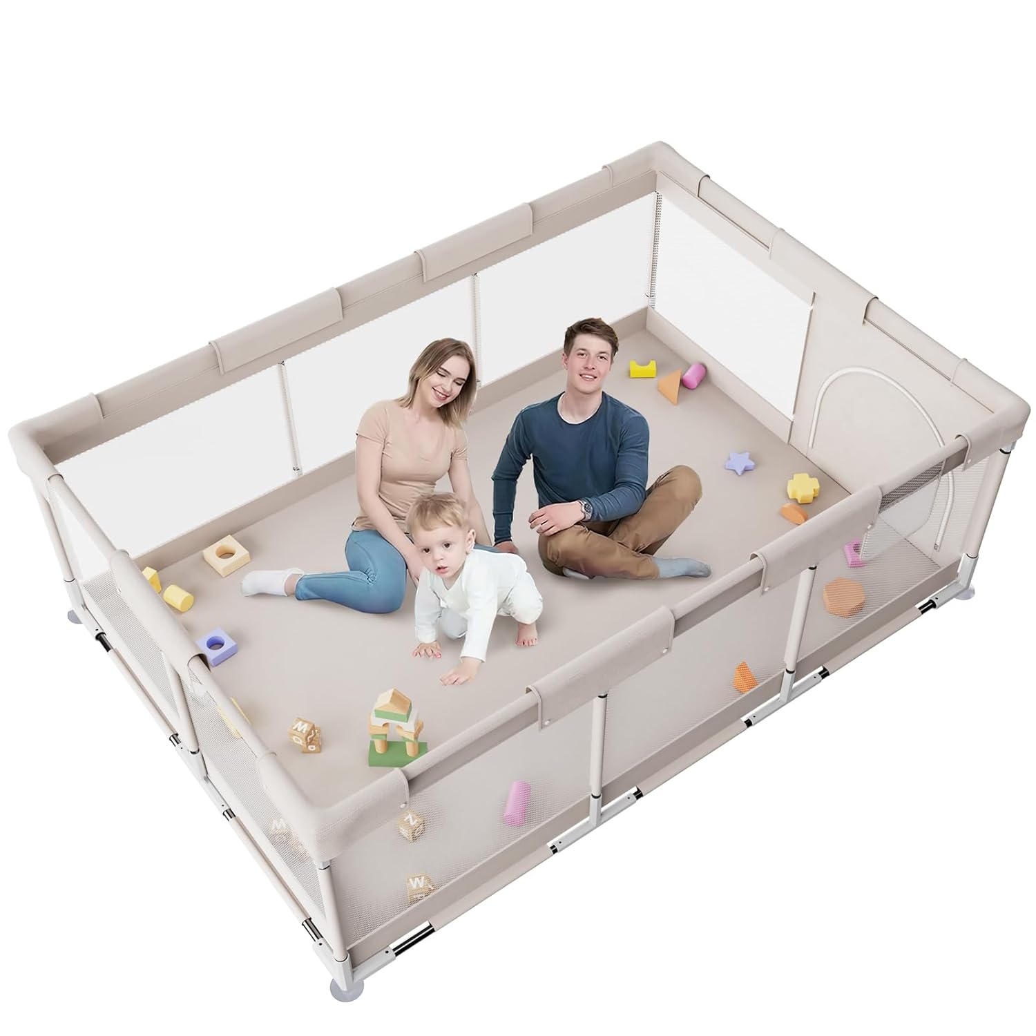 ZEEBABA Baby Playpen 71x47 inch Spacious Play Area for Kids