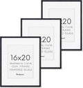 Fun Memories 16x20 Black Oak Wood Picture Frames Set of 3 - Solid Oak