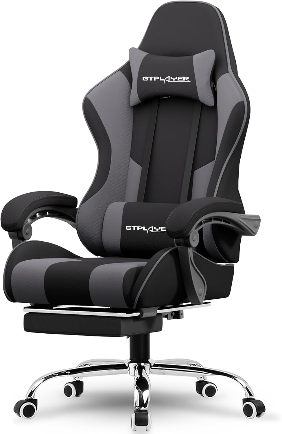 GTPLAYER Gaming Chair with Footrest and Lumbar Support for Comfort