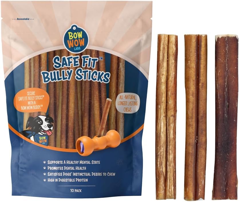 6in Bully Sticks for Dogs - Natural, Low Odor Chews in 10 Pack