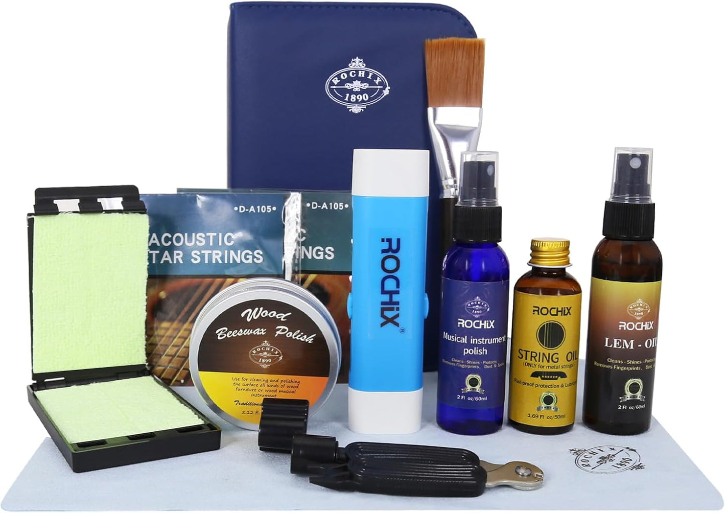 ROCHIX 1890 Guitar Care Kit - 11 Essential Tools