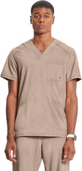 Cherokee Infinity V-Neck Mens Scrub Top with Rib Knit Back Panels
