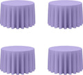 Lavender Round Tablecloth 108 in 4 Pack - Reusable Elegant Cover