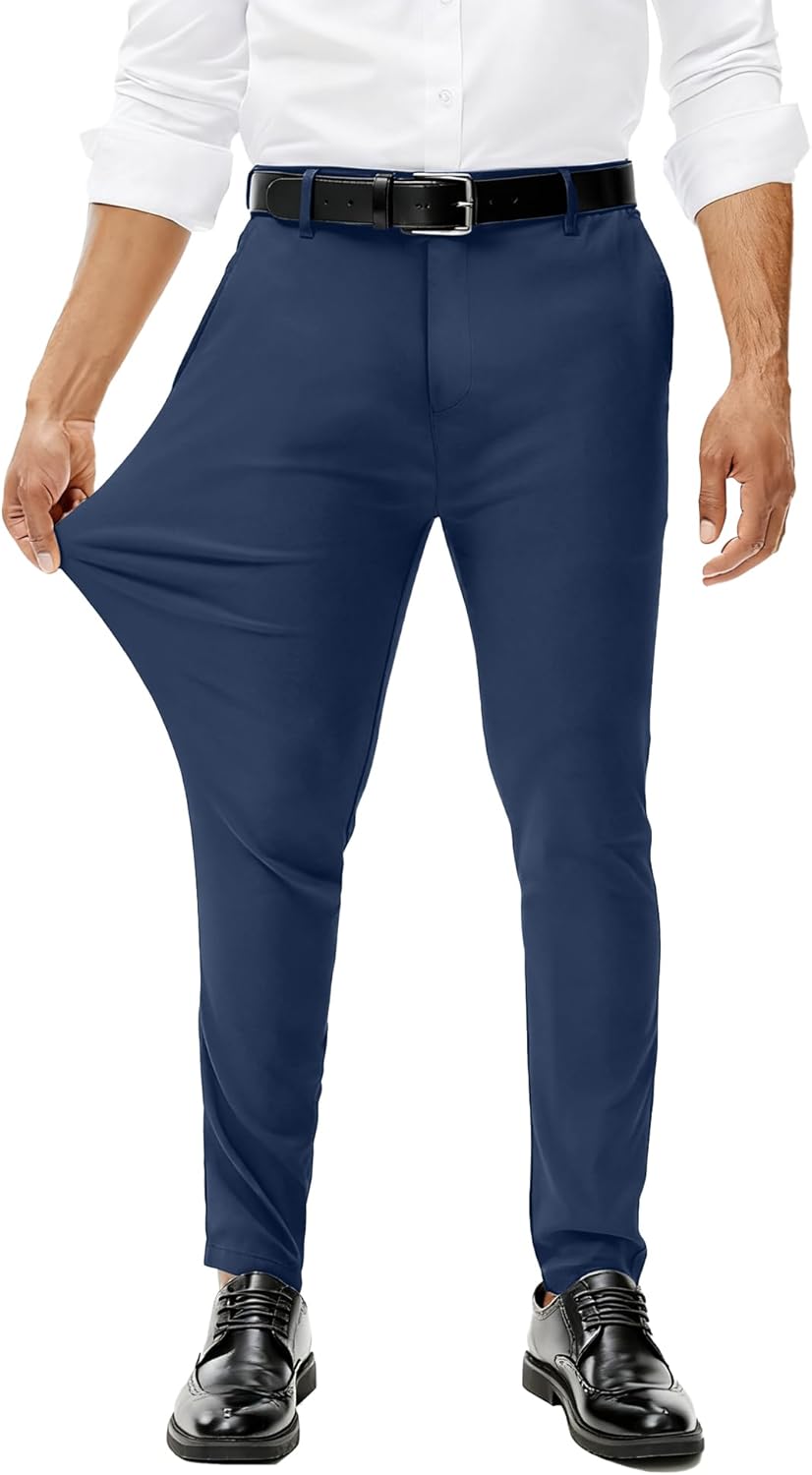 Comdecevis Mens Stretch Dress Pants Slim Fit for Comfort